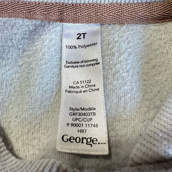 George Fleece Grey Animal Zip Footed Onesie Pj’s 2T Boys - Picture 4 of 4